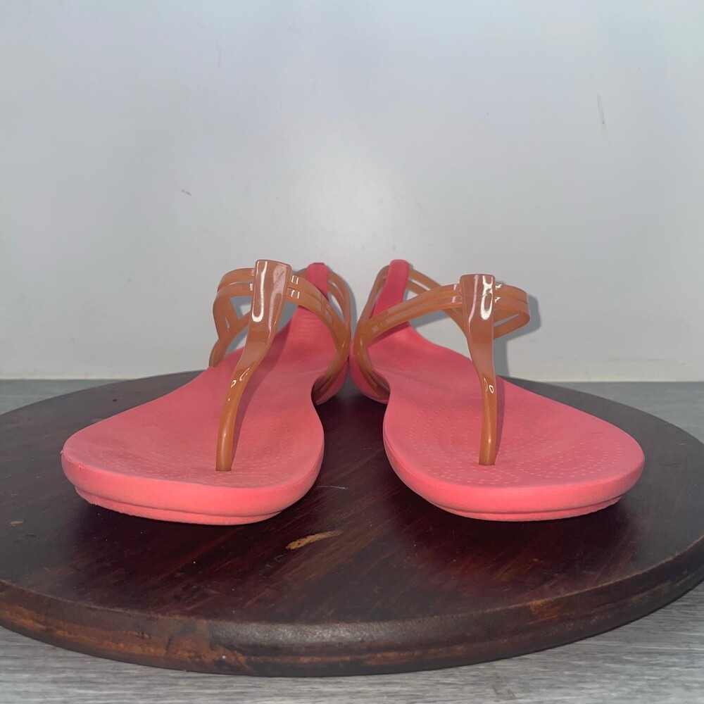 CROCS Sandal Womens Size 7 Isabella T-Strap Thong Iconic Comfort Jelly Pink - Picture 4 of 9